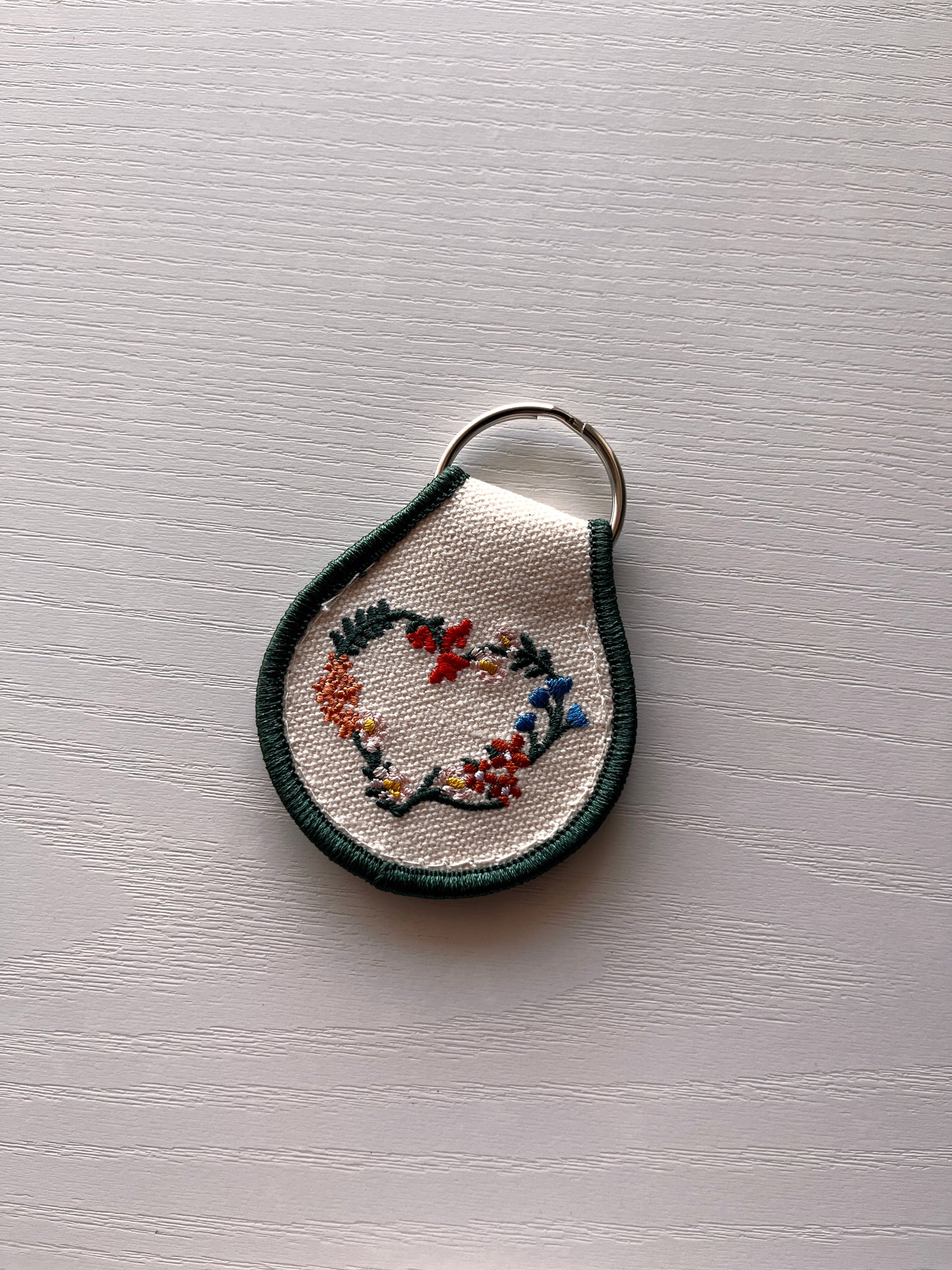 Patch Keychain - Floral Wreath Heart