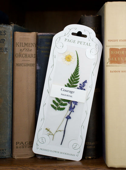 Courage Pressed Flower Bookmark | Sentiment Collection
