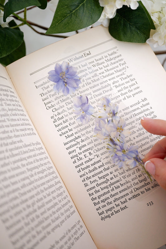 July Larkspur Bookmark | Birth Month Flower Gift