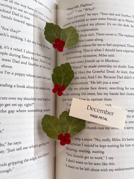 December Birth Month Flower Bookmark