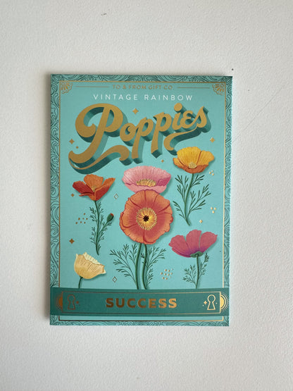 Vintage Rainbow Poppies Seed Packet Gift